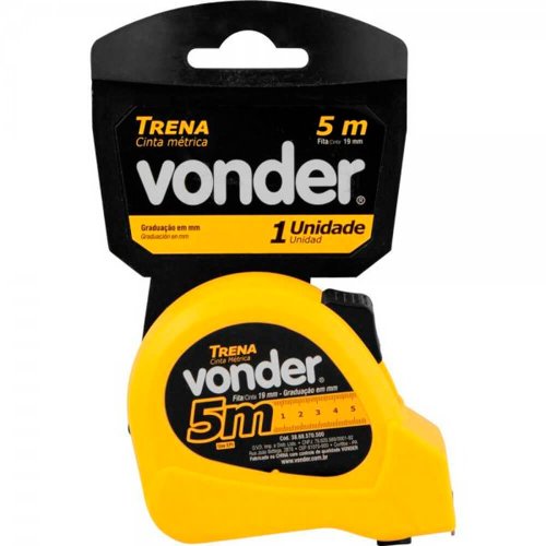 Trena Aço 5mx19mm Graduação mm - Vonder