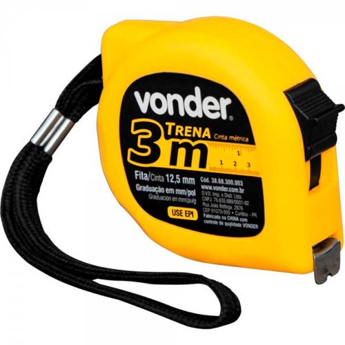 Trena Curta de Aço 3m x 12.5mm - Vonder