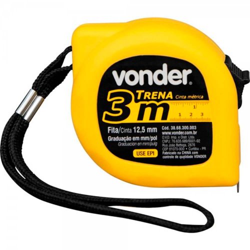 Trena Curta de Aço 3m x 12.5mm - Vonder