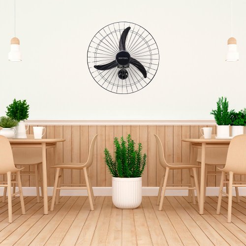 Ventilador de Parede Preto 60cm Bivolt Premium - Ventisol