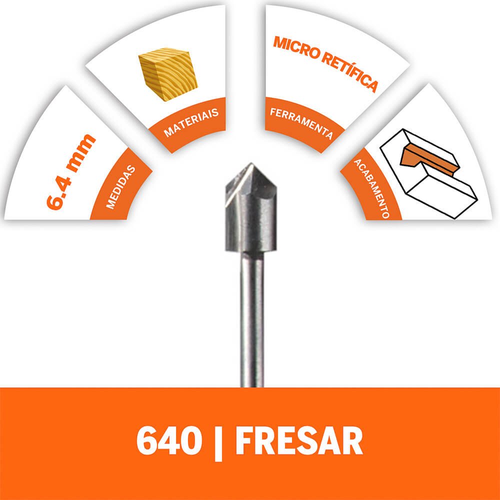 Fresa (HSS) 6,4 mm Fresar