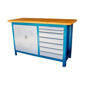 Bancada Fechada 150cmx60cmx92cm Tampo com 7 Gavetas - Fercar Bancada Fechada 150cmx60cmx92cm Tampo com 7 Gavetas - Fercar