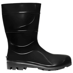 Bota PVC Preta com Forro sem Bico N.37 Ref.204 - Cartom Bota PVC Preta com Forro sem Bico N.37 Ref.204 - Cartom