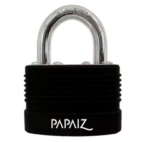 Cadeado Aço Laminado com Segredo 50mm Preto - Papaiz