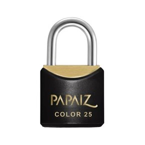 Cadeado Color Line Preto 25 mm - Papaiz