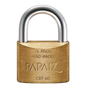 Cadeado Com Chave Tetra de CRT60 em Latão - Papaiz Cadeado Com Chave Tetra de CRT60 em Latão - Papaiz