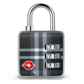 Cadeado de Segredo TSA Listrado Cinza - Papaiz