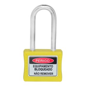 Cadeado para Bloqueio 35mm com Haste Longa 50mm Amarelo - Papaiz Cadeado para Bloqueio 35mm com Haste Longa 50mm Amarelo - Papaiz