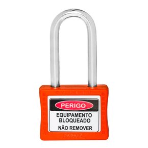 Cadeado para Bloqueio 35mm com Haste Longa 50mm Laranja - Papaiz Cadeado para Bloqueio 35mm com Haste Longa 50mm Laranja - Papaiz
