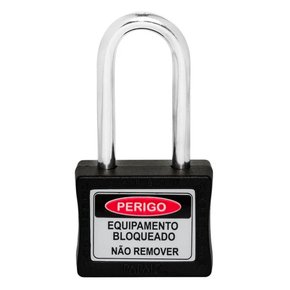 Cadeado para Bloqueio 35mm com Haste Longa 50mm Preto - Papaiz Cadeado para Bloqueio 35mm com Haste Longa 50mm Preto - Papaiz