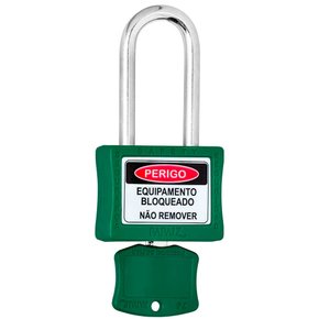 Cadeado para Bloqueio 35mm com Haste Longa 50mm Verde - Papaiz Cadeado para Bloqueio 35mm com Haste Longa 50mm Verde - Papaiz