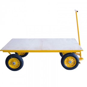 Carro Plataforma com Base de Madeira com Roda - Horbach Carro Plataforma com Base de Madeira com Roda - Horbach