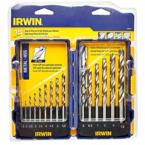 Conjunto de Broca 15 Peças 1,5-10mm ETJ - Irwin 1865314 Conjunto de Broca 15 Peças 1,5-10mm ETJ - Irwin 1865314