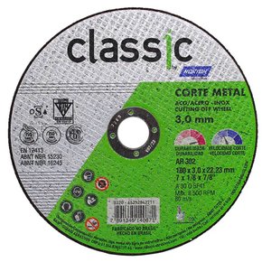Disco de Corte Classic AR302 - 115 X 3,0 X 22,23 - Norton Disco de Corte Classic AR302 - 115 X 3,0 X 22,23 - Norton