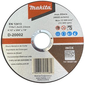 Disco de Corte Para INOX 115 X 1,2 X 22,23mm - Makita