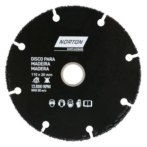 Disco de Corte para Madeira de Tungstenio 110X1X20MM - Norton Disco de Corte para Madeira de Tungstenio 110X1X20MM - Norton