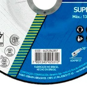 Disco de Desbaste 115BDA640 - 114,3 x 6,4 x 22,22 - Norton