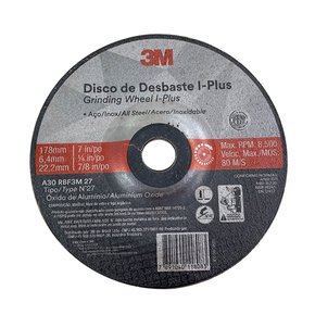 Disco de Desbaste I-Plus Aço Inox 178 x 6.4 x 22.2 - 3M Disco de Desbaste I-Plus Aço Inox 178 x 6.4 x 22.2 - 3M