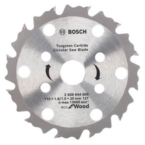 Disco de Serra Circular Eco Coolteq 110x20mm (4.3/8") 12 dentes - Bosch