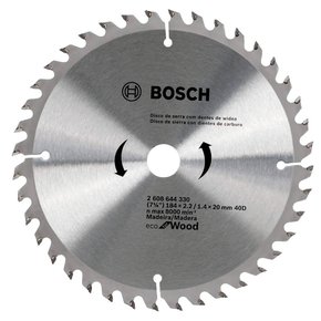 Disco de Serra Circular Eco 7.1/4" x 40D - 2608644330 - Bosch