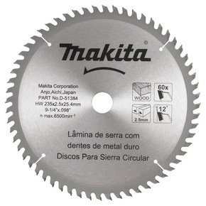 Disco de Serra TCT 235mm x 25.4mm x 60 - Makita Disco de Serra TCT 235mm x 25.4mm x 60 - Makita