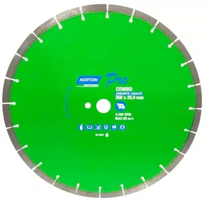 Disco Diamantado Pro Combo para Asfalto e Concreto 450x25,4mm - Norton