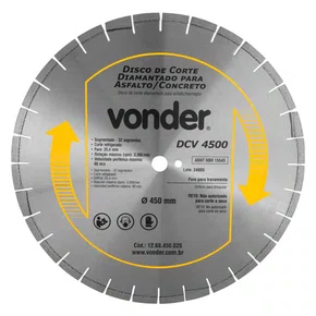 Disco Diamantado Segmentado 450mm DCV 4500 - Vonder