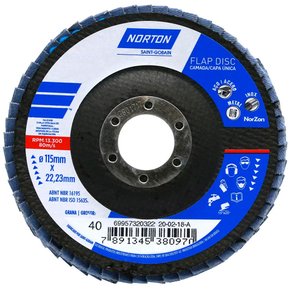 Disco Flap Original 115X22#40 R822 FIBRA - Norton Disco Flap Original 115X22#40 R822 FIBRA - Norton