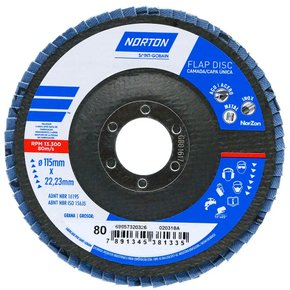 Disco Flap Original 115X22#80 R822 FIBRA - Norton Disco Flap Original 115X22#80 R822 FIBRA - Norton
