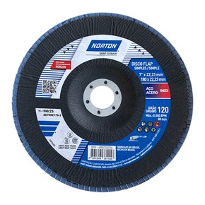 Disco Flap Original 180X22#120 R822 FIBRA - Norton Disco Flap Original 180X22#120 R822 FIBRA - Norton