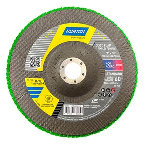 Disco Flap Standard Fibra R244 180 x 22,23mm Grão 60 - Norton