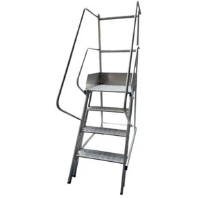 Escada Plataforma Trepadeira NR12 com 3 Degraus 1m - Real Escadas Escada Plataforma Trepadeira NR12 com 3 Degraus 1m - Real Escadas