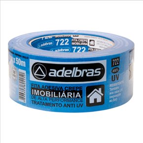 Fita Crepe 722 48mm x  50m Azul (Anti UV-IMOB) - Adelbras