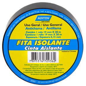 Fita Isolante 19 mm x 20 mts - Norton Fita Isolante 19 mm x 20 mts - Norton