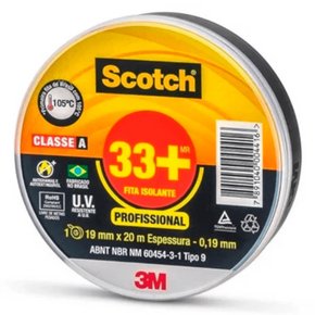 Fita Isolante Scotch 33+ 19mm x 20m - 3M Fita Isolante Scotch 33+ 19mm x 20m - 3M