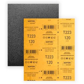 Folha de Lixa D'água T223 225x275mm #120 - Norton Folha de Lixa D'água T223 225x275mm #120 - Norton