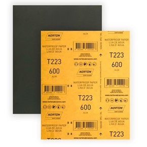 Folha de Lixa D'água T223 225x275mm #600 - Norton Folha de Lixa D'água T223 225x275mm #600 - Norton