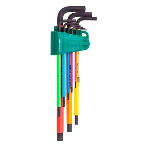 Jogo Chave Hexagonal Longa Color 9 Peças - ST09107CHBS - Sata Jogo Chave Hexagonal Longa Color 9 Peças - ST09107CHBS - Sata