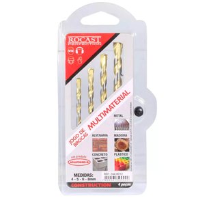 Jogo de Broca Multimatériais 4 à 8mm 4 Peças - 244.0012 - Rocast