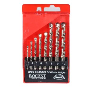 Jogo de Brocas 8 peças Widea com Pastilha de Metal Duro - Rocast Jogo de Brocas 8 peças Widea com Pastilha de Metal Duro - Rocast