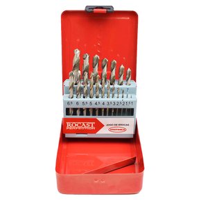 Jogo de Brocas Aço Rápido 1,0 a 10,0mm - Rocast