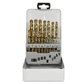 Jogo de Brocas Aço Rápido com Banho de Titânio 19 peças - Rocast