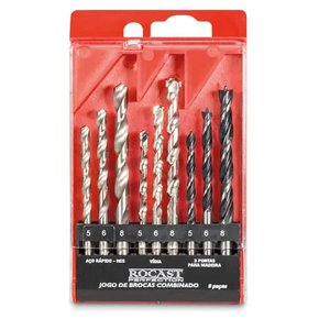 Jogo de Brocas Combinado 9 peças 5.0 a 8.0mm - Rocast