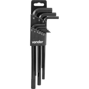 Jogo de Chave Allen Longa 1,5 a 10mm - 9 peças - Vonder Jogo de Chave Allen Longa 1,5 a 10mm - 9 peças - Vonder