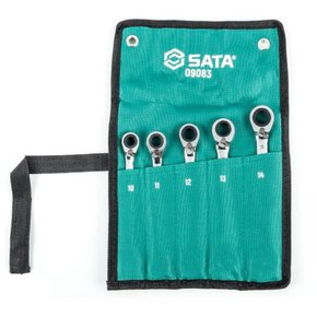 Jogo de Chave Combinada Catraca Reversível 5 peças - Sata