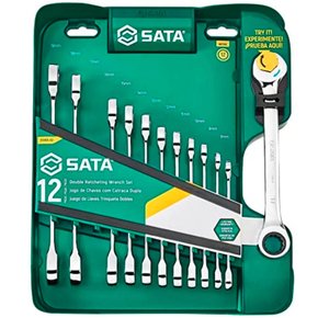 Jogo de Chave Combinada Catraca Speedy 12 Peças - ST09066-02 - Sata Jogo de Chave Combinada Catraca Speedy 12 Peças - ST09066-02 - Sata