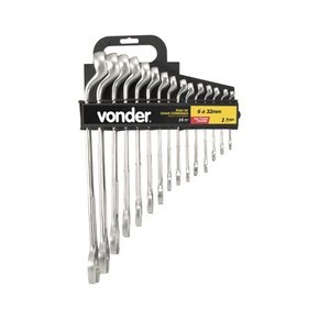 Jogo de Chaves Combinada 6 à 32mm CRV 15 peças - Vonder