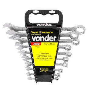 Jogo de Chaves Combinadas 6 a 22mm com 10 Peças - VONDER - 3742622000
