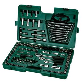 Jogo de Chaves e Soquetes Sextavados 1/4", 3/8", 1/2" - 120 Peças - Sata Jogo de Chaves e Soquetes Sextavados 1/4", 3/8", 1/2" - 120 Peças - Sata