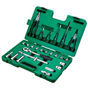 Jogo de Ferramentas e Soquetes Sextavado T 1/2" com 26 peças - Sata